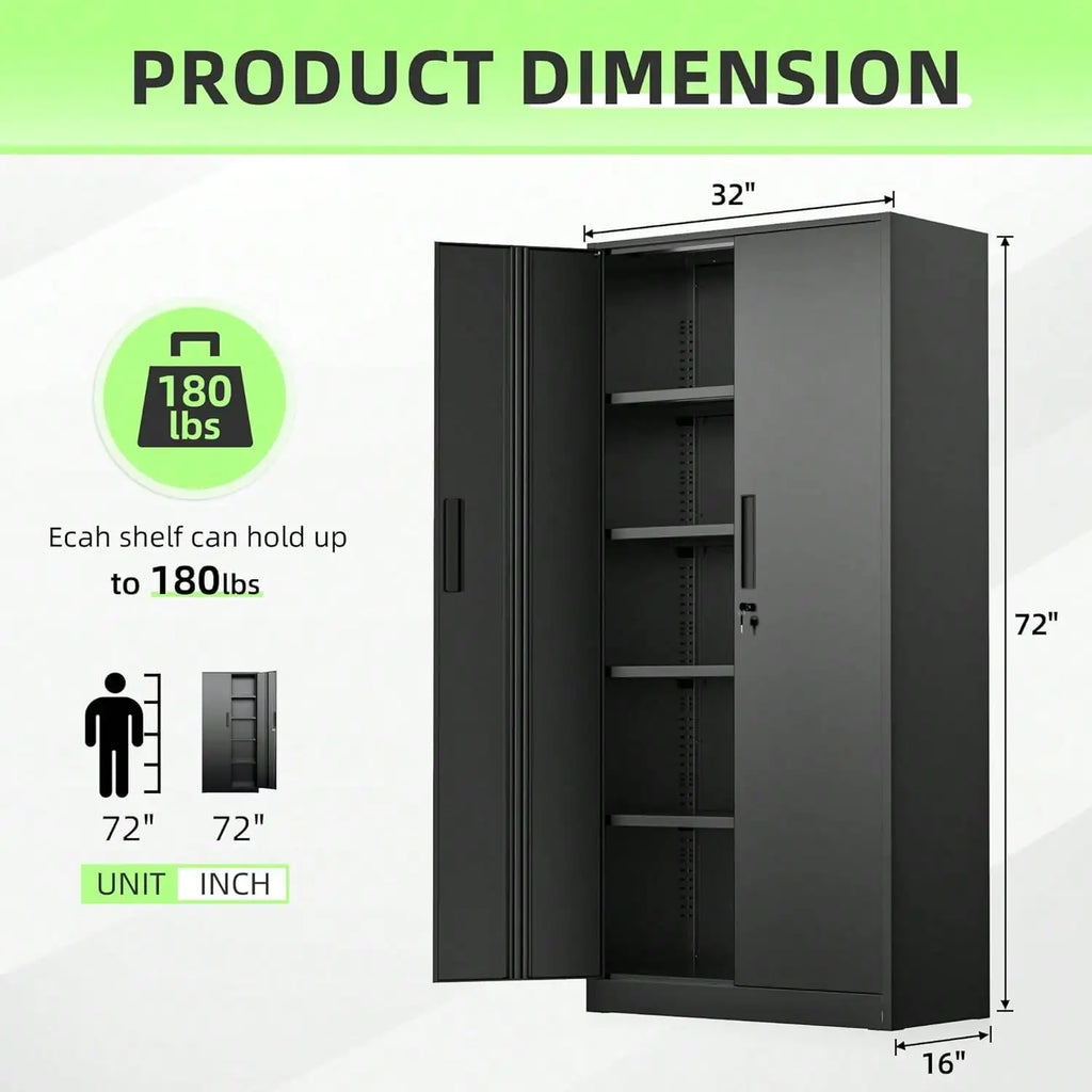 Locking Garage Storage Tool Cabinet With Adjustable