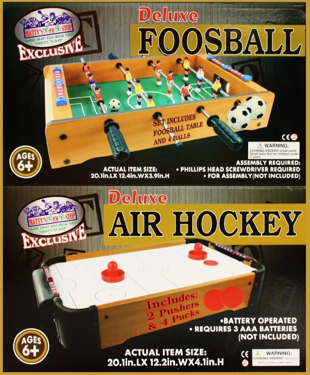 20' Wooden Table Top Air Hockey (Extra Pucks) & Foosball  (Extra Balls)