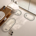 3pcs Bathroom Floor Mat Diatomite Toilet Floor Rug.