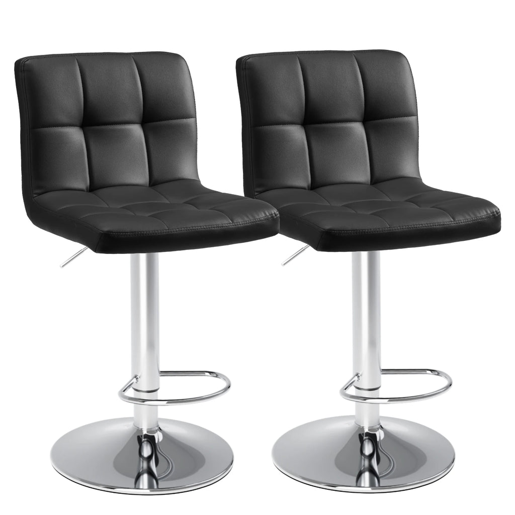 JHK PU Leather Bar Stools Set of 2,Upholstered Counter Height