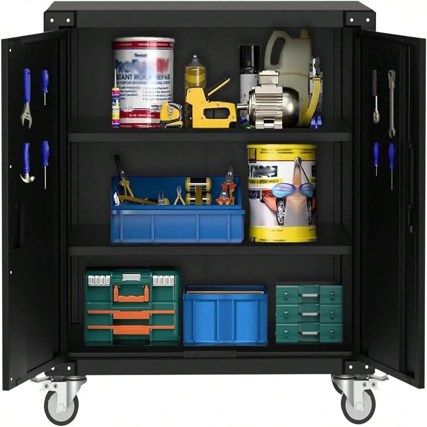 Heavy Duty Metal Rolling Tool Chest With 3 Drawers, Mobile Storage Workbench