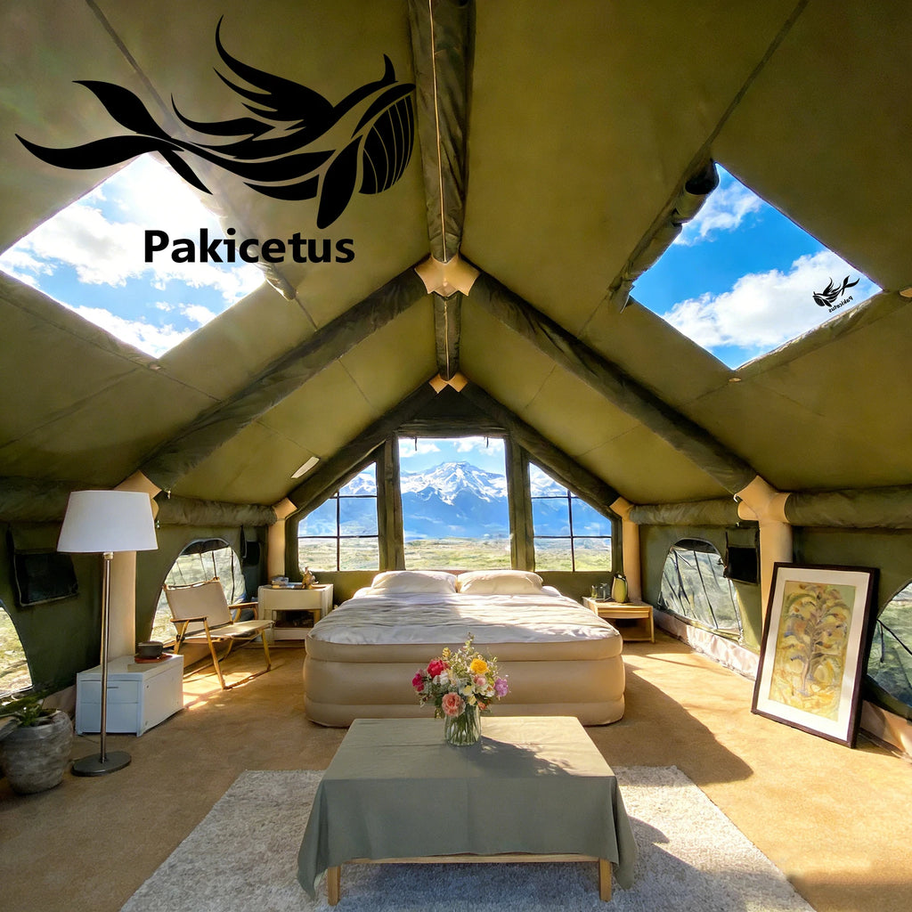 Pakicetus Quick Setup Inflatable Camping Tent, Waterproof Family Tent for 4-8 Persons,