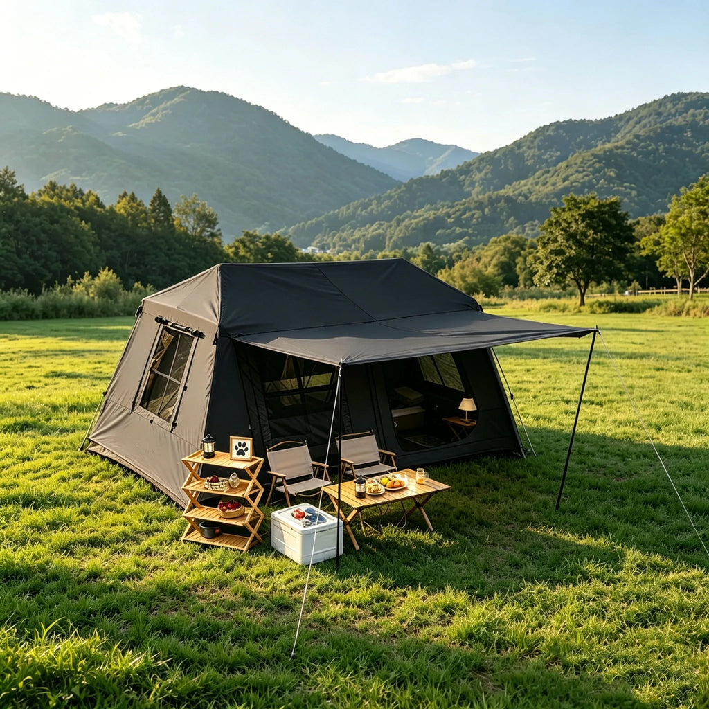 3-Second Fully Automatic Quick-Set Outdoor Camping Tent with Built-in Front Awning