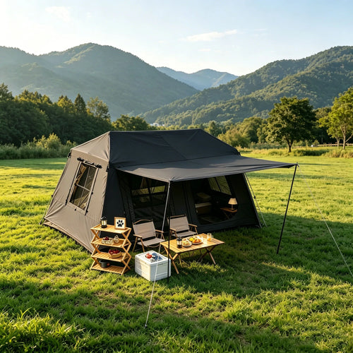 3-Second Fully Automatic Quick-Set Outdoor Camping Tent with Built-in Front Awning