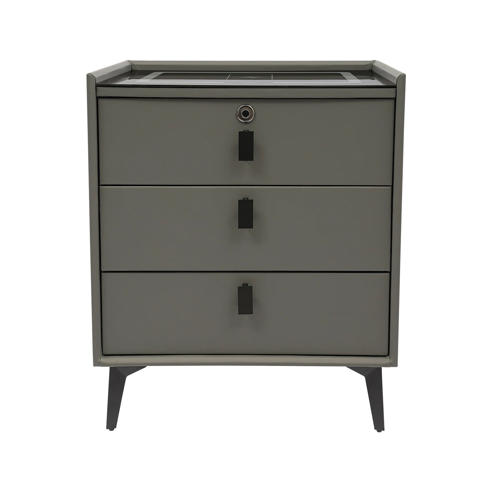 Smart Nightstand/Built-in Bluetooth Speaker, Fingerprint Lock/Wireless Phone Charging