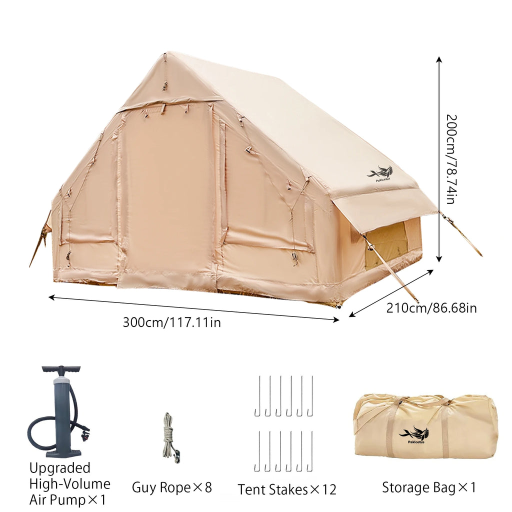 Inflatable Tent With Skylight, Quick Setup Blow Up Tents With Pump, 4-6 Peson