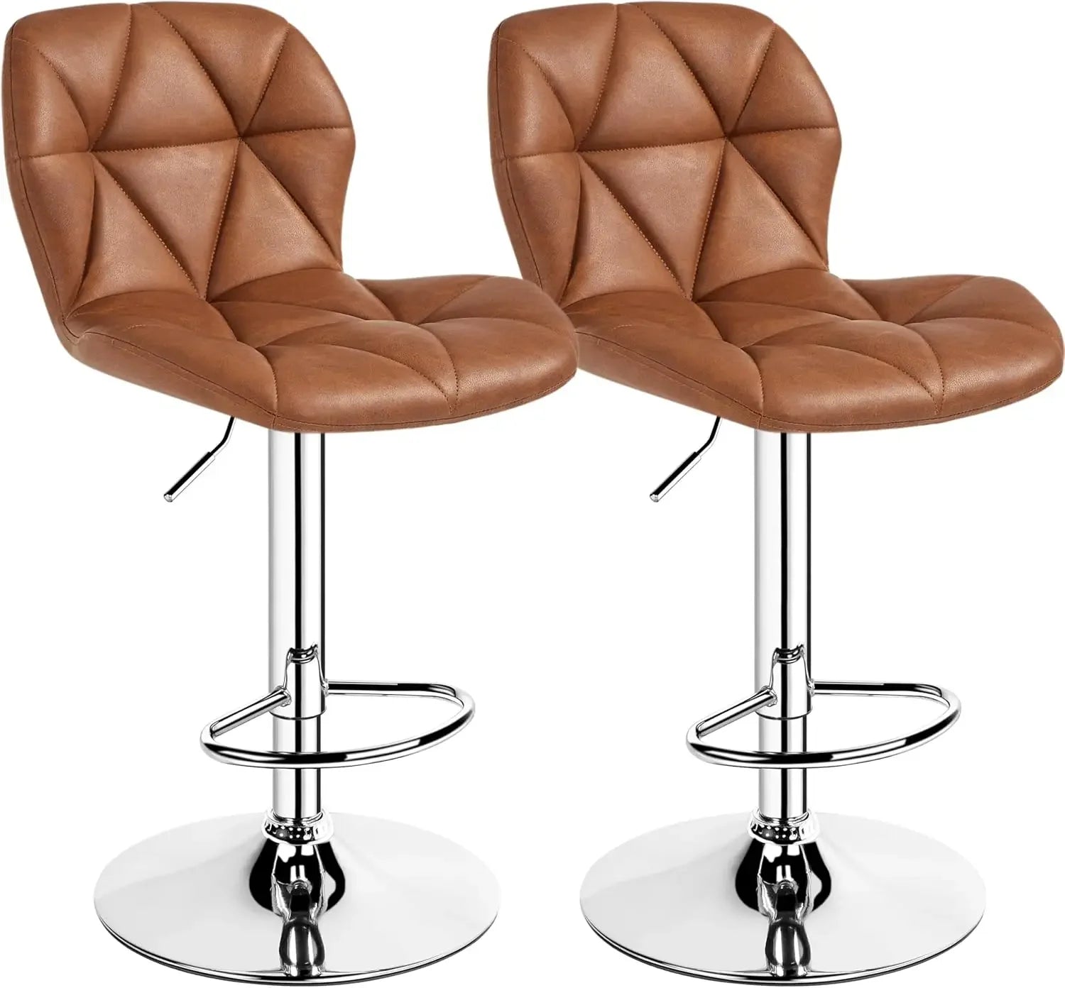 Height Adjustable Swivel Barstools PU Leather Counter Stools with Bracket