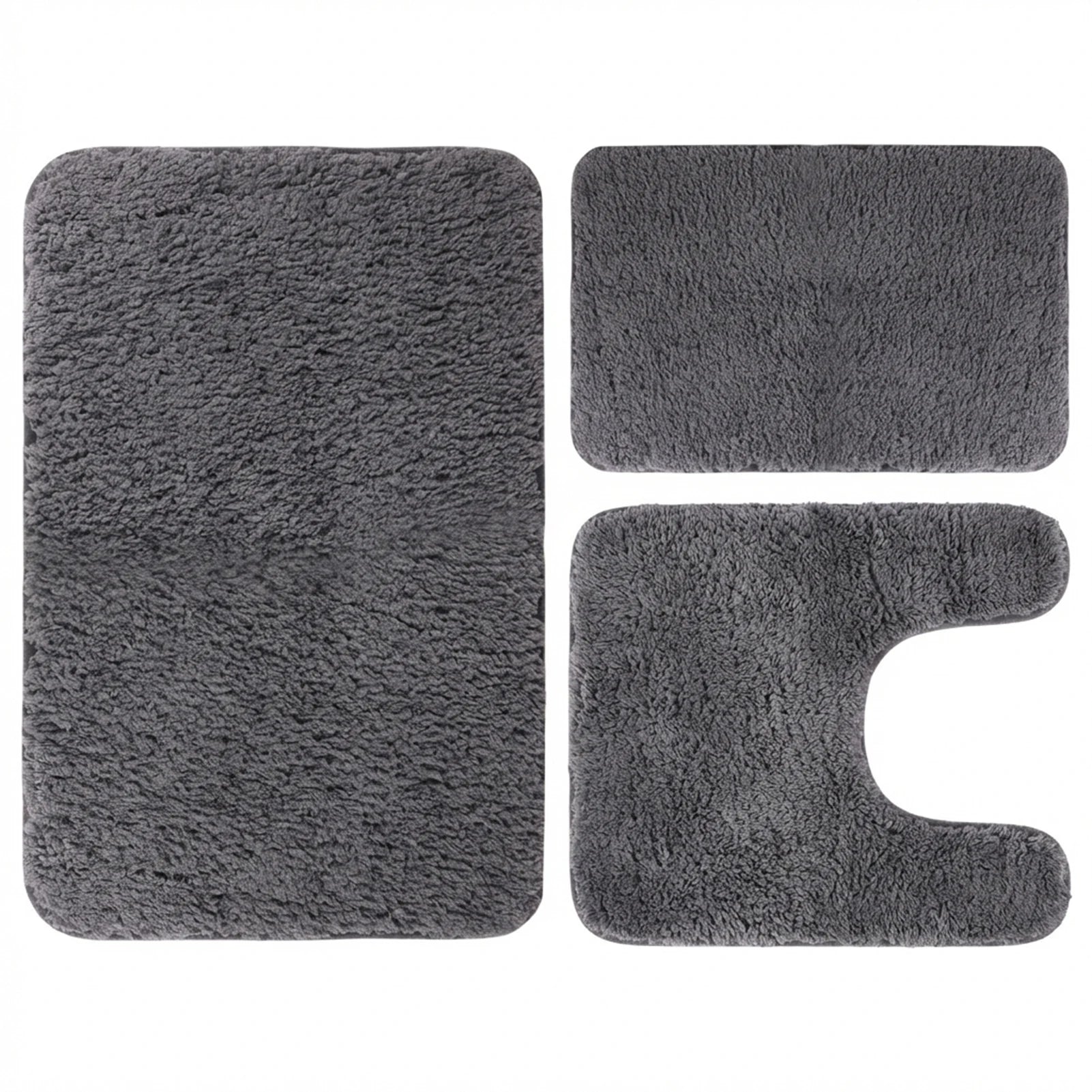 Velvet Memory Foam Bathroom Rug Set Of 3 Water Absorption Non Slip Extra Soft Bath Mats Machine Washable&Dry Toilet Floor Mat
