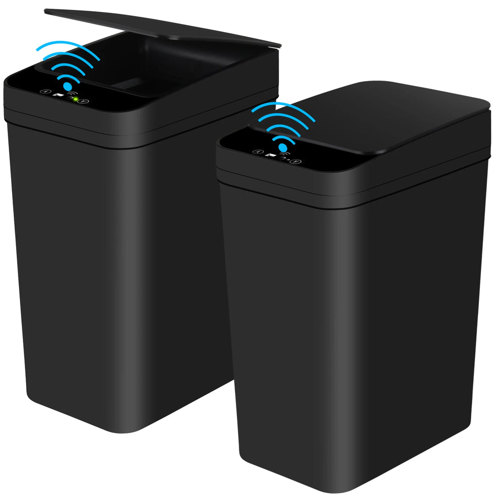 2 Pack 12L Bathroom Automatic Trash Can Touchless Motion Sensor
