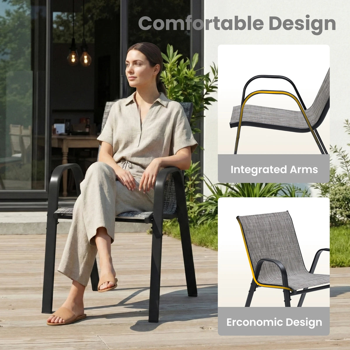 7-Piece Outdoor Dining Set for 6 with Patio Table and Chairs