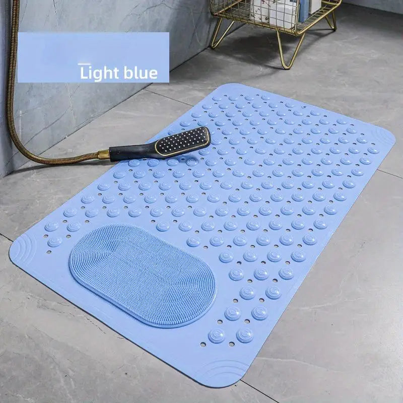 1pc non-slip shower mat. Drain holes and suction cups, foot massage.