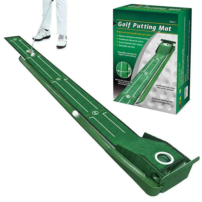 Home Golf Putting Mat. Golf Practice Velvet Mat. Automatic Ball Return