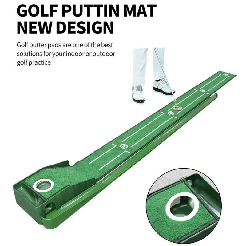 Home Golf Putting Mat. Golf Practice Velvet Mat. Automatic Ball Return