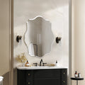 Wall Mirror Scalloped Frameless Beveled Edge Polished