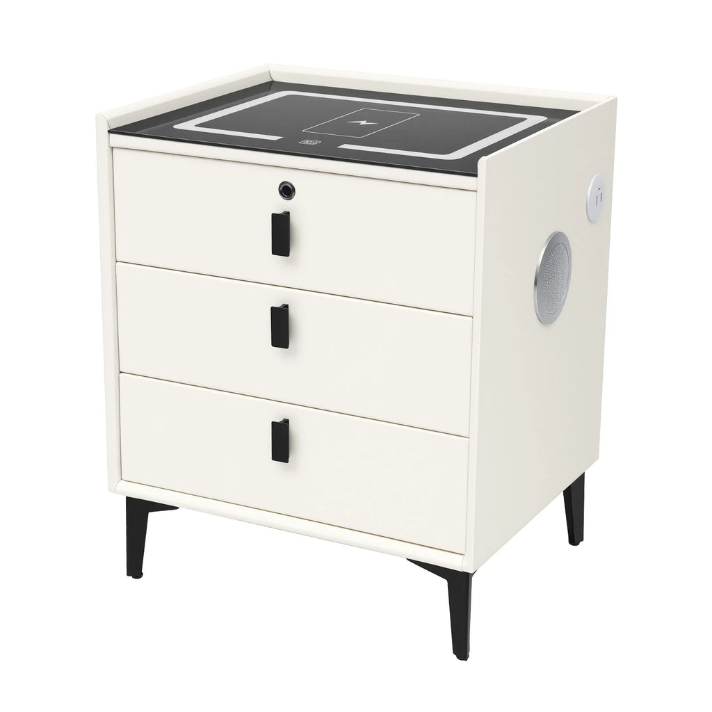 Smart Nightstand/Built-in Bluetooth Speaker, Fingerprint Lock/Wireless Phone Charging