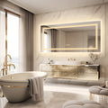 Extra Large Rectangle Bathroom Mirror LED Vanity Dimmable Backlit Anti-Fog