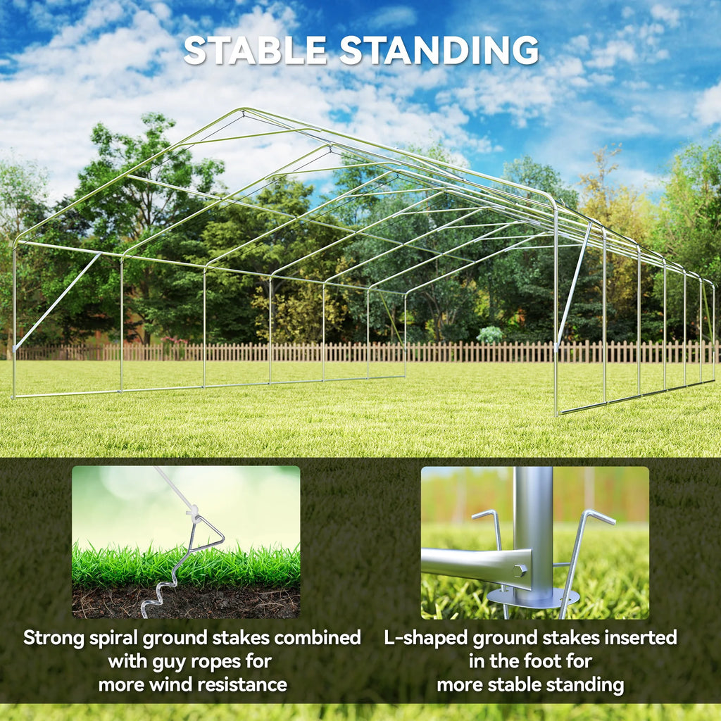 23' x 39' Party Tent and Heavy Duty Carport with Twelve Windows