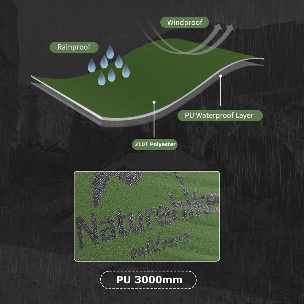 2 Person Tent 20D Nylon 210T Waterproof Ultralight Camping Hiking Tent with Mat Backpacking