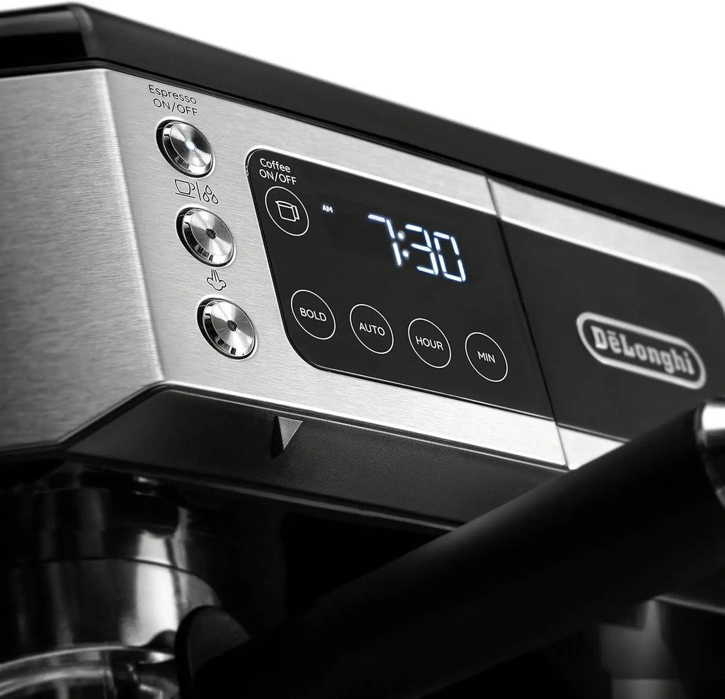 Combination Coffee Maker Espresso Machine Cappuccino Latte Milk Frother Glass Pot