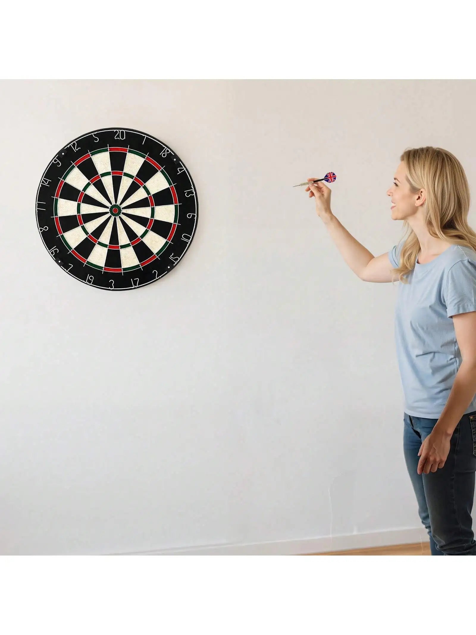 Dart Board, High-Grade Self-Healing Sisal Fiber. With Staple-Free Bullseye,