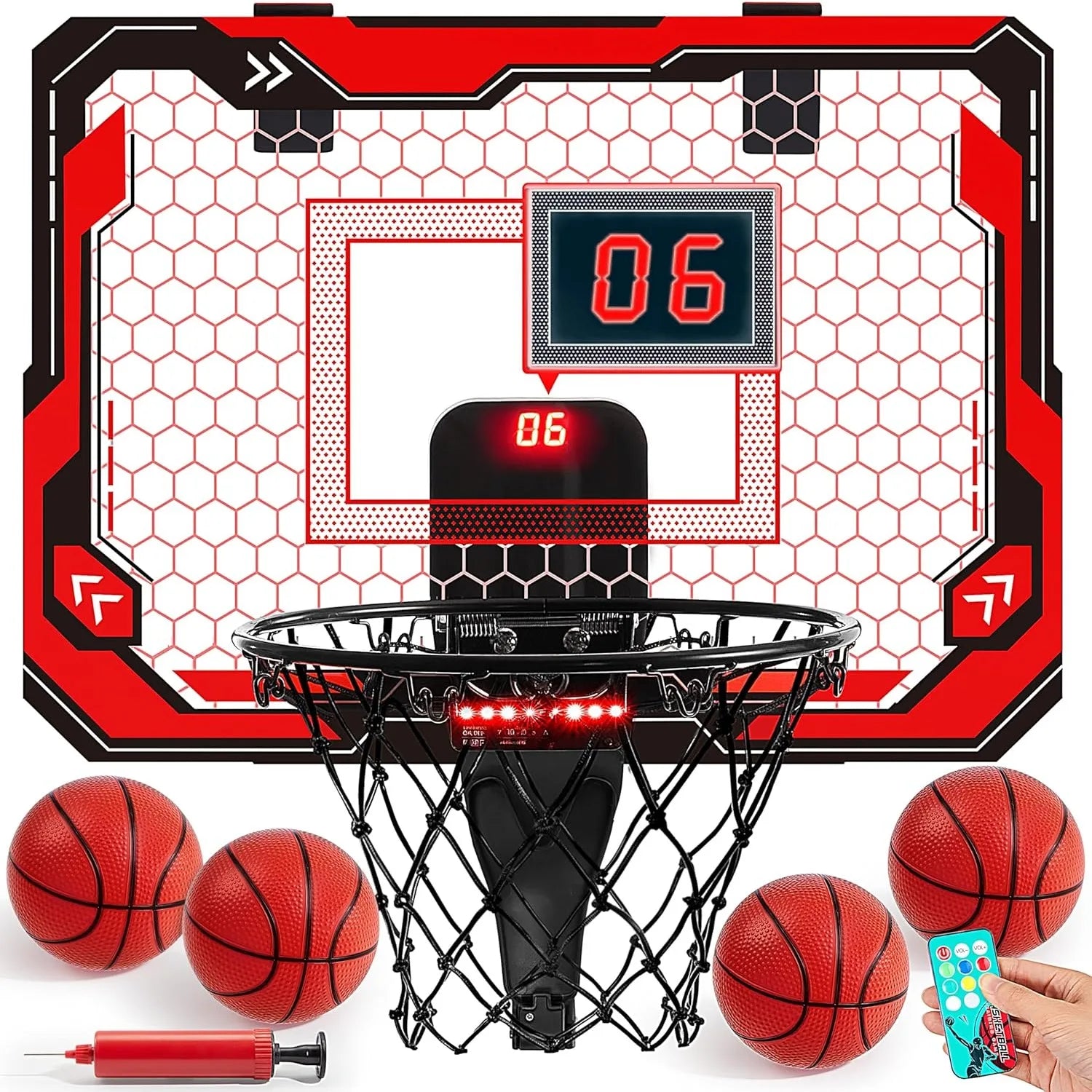 Indoor Light Up Basketball Hoop Over The Door.