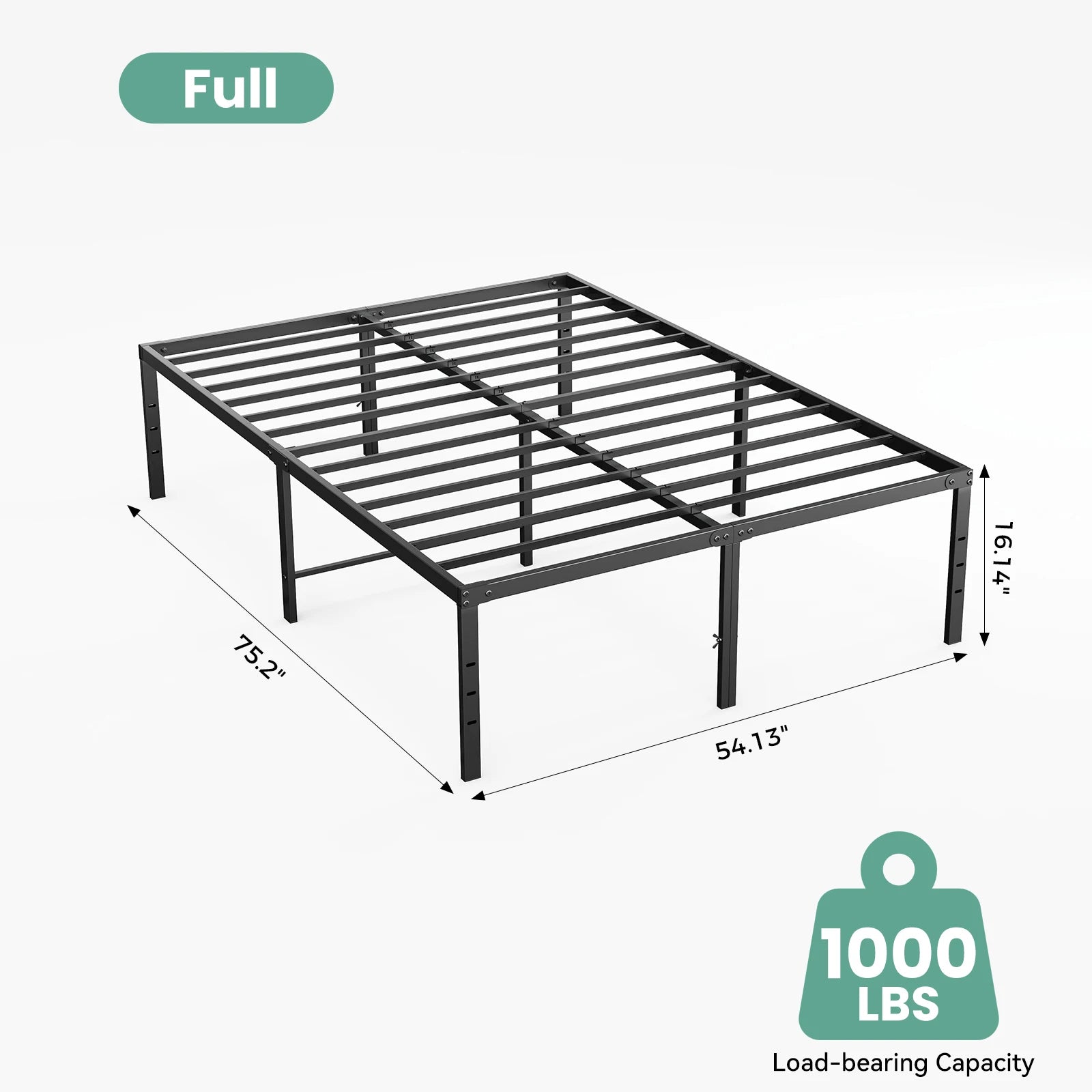 Metal Platform 16IN Tall Basic Bed Frame Sturdy Steel.