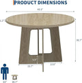 Round Dining Table for 4, 43.3" Wood Kitchen Table with Cross Base,
