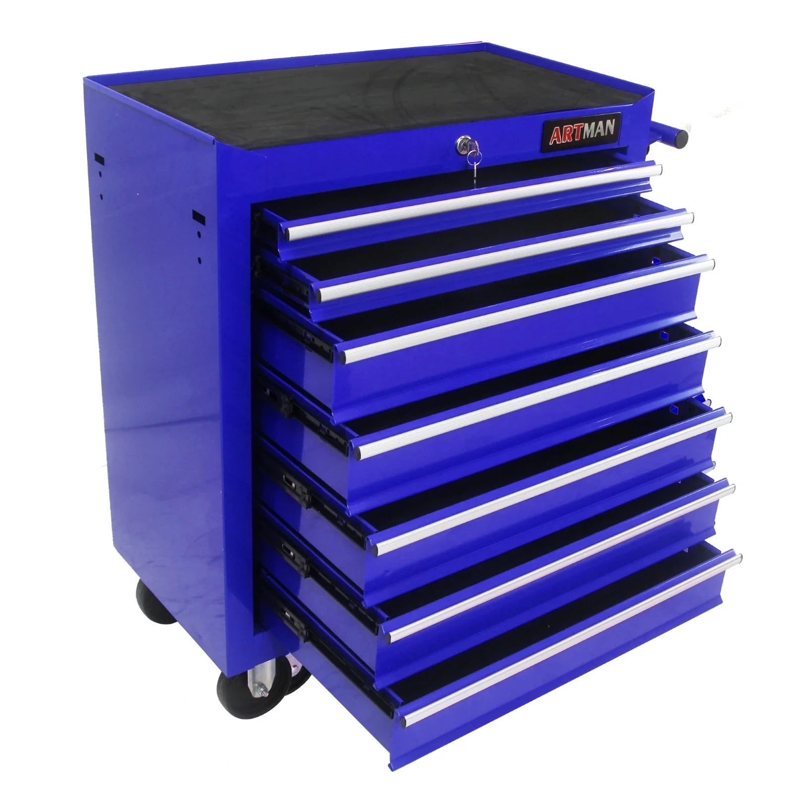 Cabinet, Box, 7 Drawer Rolling Tool Box with Key Lock