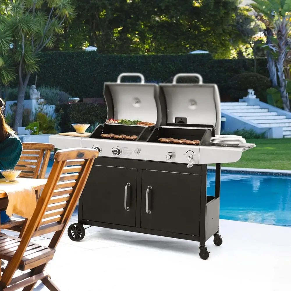 ZH3002C Propane Gas and Charcoal Grill Combo with Cover,