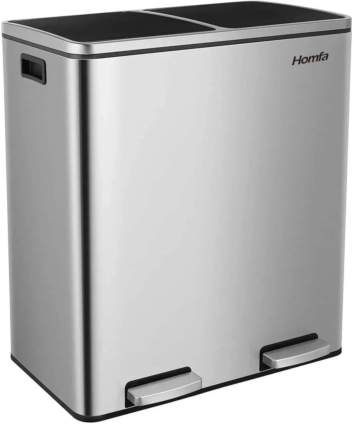 16 Gal (60 L) Stainless Steel Kitchen Trash Can Dual Recycling Bin Garbage Can