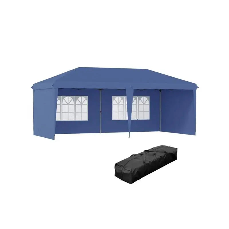10'x20' Pop Up Canopy Party Tent with 4 Sidewalls, Blue, Outdoor Shelter,