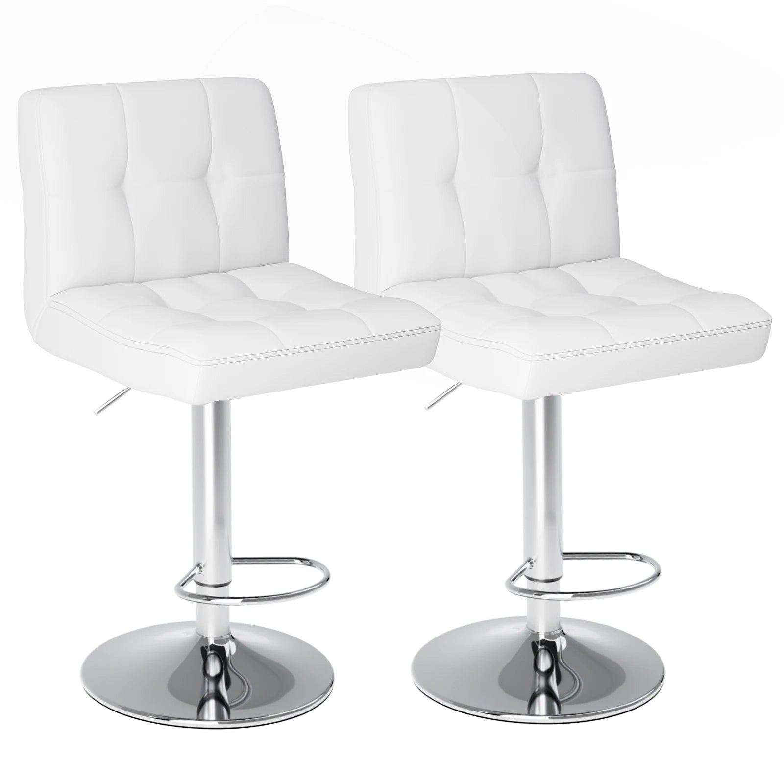 JHK PU Leather Bar Stools Set of 2,Upholstered Counter Height