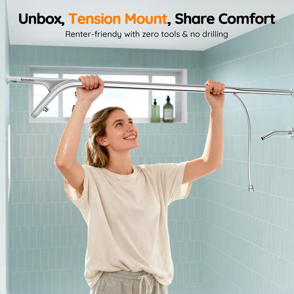 Tandem Shower Head For Couples, Dual Shower Head System
